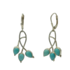 Boucles d'oreilles argent - Motif pendant turquoise