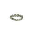 Demi-alliance I Argent I Péridots 3.5 mm I Serti "milles grains"