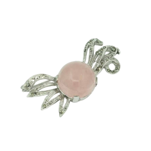 Broche argent quartz rose