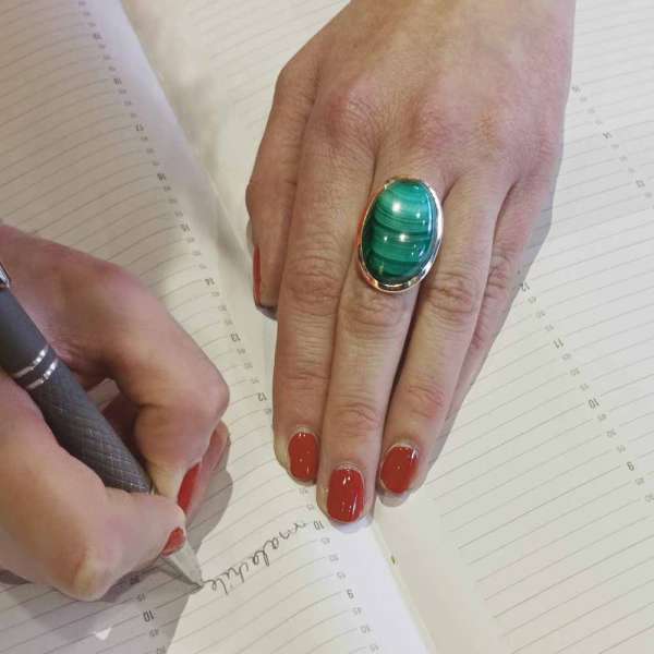 Malachite - Bague argent – Image 3