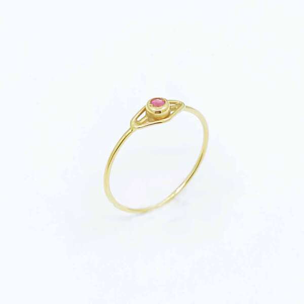 Bague fil or jaune et rubis